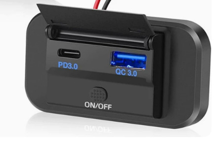 4-Ports PD QC3.0 Car Charging Splitter Outlet Car Charger Socket Adapter with Switch 12/24V for Car Bus RV ATV Truck Boat: Red