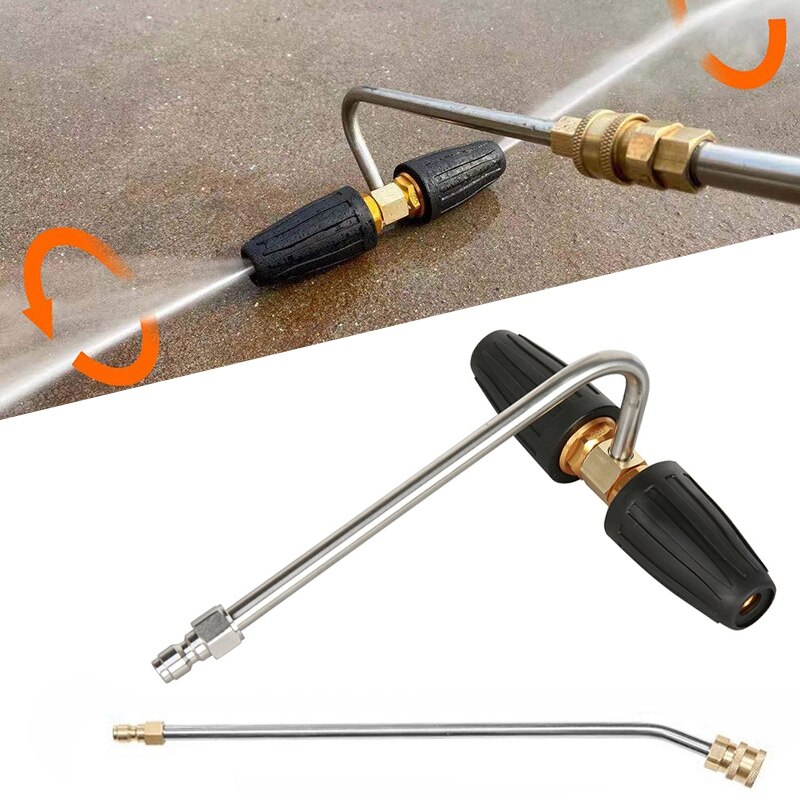 1/4 tommer højt tryk dobbelt roterende dyse , 360 graders 4000 psi turbodyse med 30 ° grad buet stang til bilvask: Default Title