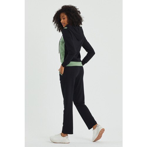 Espina Women Black Garnili Hooded Tracksuit Suit