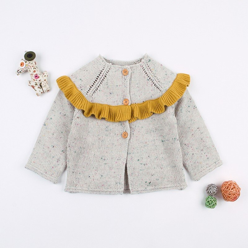 Niño suéter de punto niñas chaqueta de Rebeca niño suéter bebé abrigo niños abrigo volantes Casual niños ropa A26