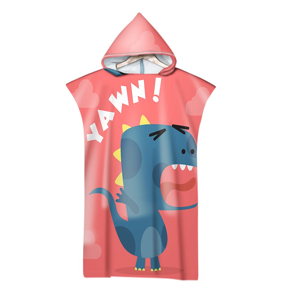 Dinosaur Cartoon Printed Microfiber Beach Towel For Kids Adults Soft Hooded Bath Towels Swimming Cloak: 9