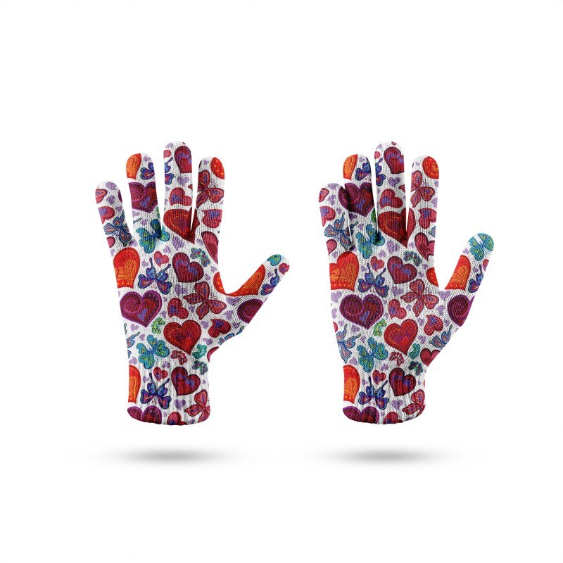 3D Printing Touch Screen Knitted Gloves Fun Gloves With Graffiti Patterns Winter Fingered Gloves Handschuhe: style2