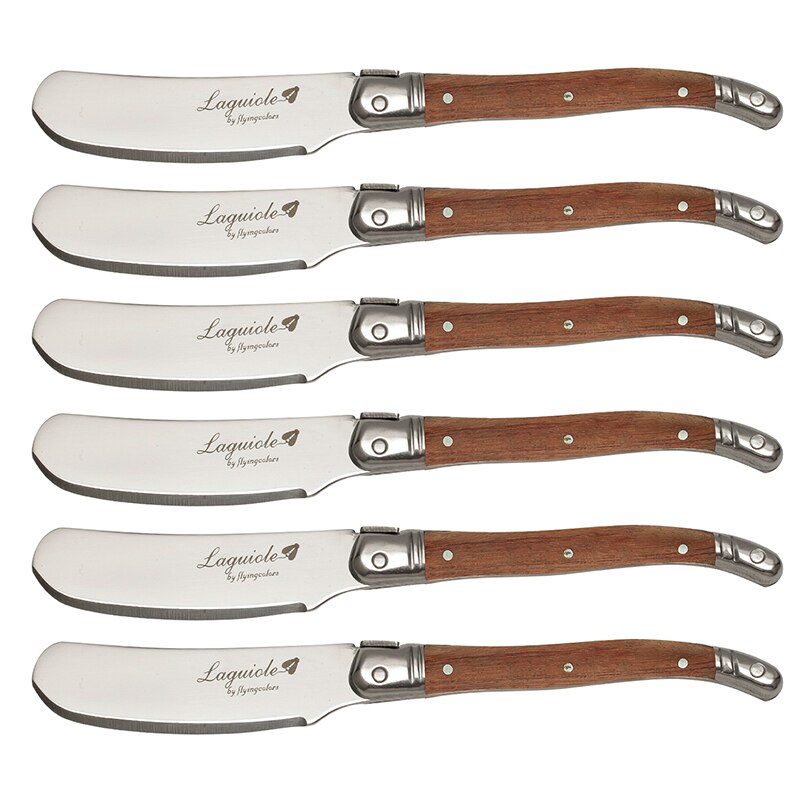 Laguiole stil rustfrit stål ost smør kniv sæt træskaft smør spredere skærer 6.25 '' julebestik køkkenredskaber