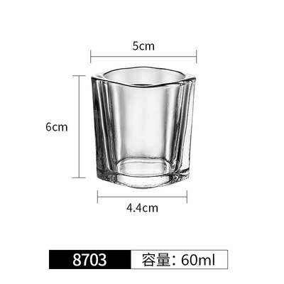 50ml shotglass, whisky shotglass, mini glass kopper til likør, doble sideglass, tequila kopper små glass skudd kopper: 8703 kvadrat 60ml