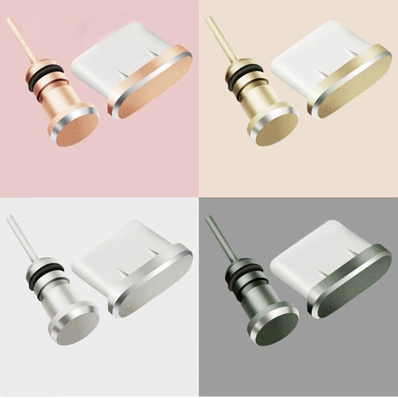 Enchufe metálico para polvo, conector USB tipo C para puerto de carga, pin de extracción para tarjeta para Huawei, Xiaomi, honor, samsung, accesorios tipo C