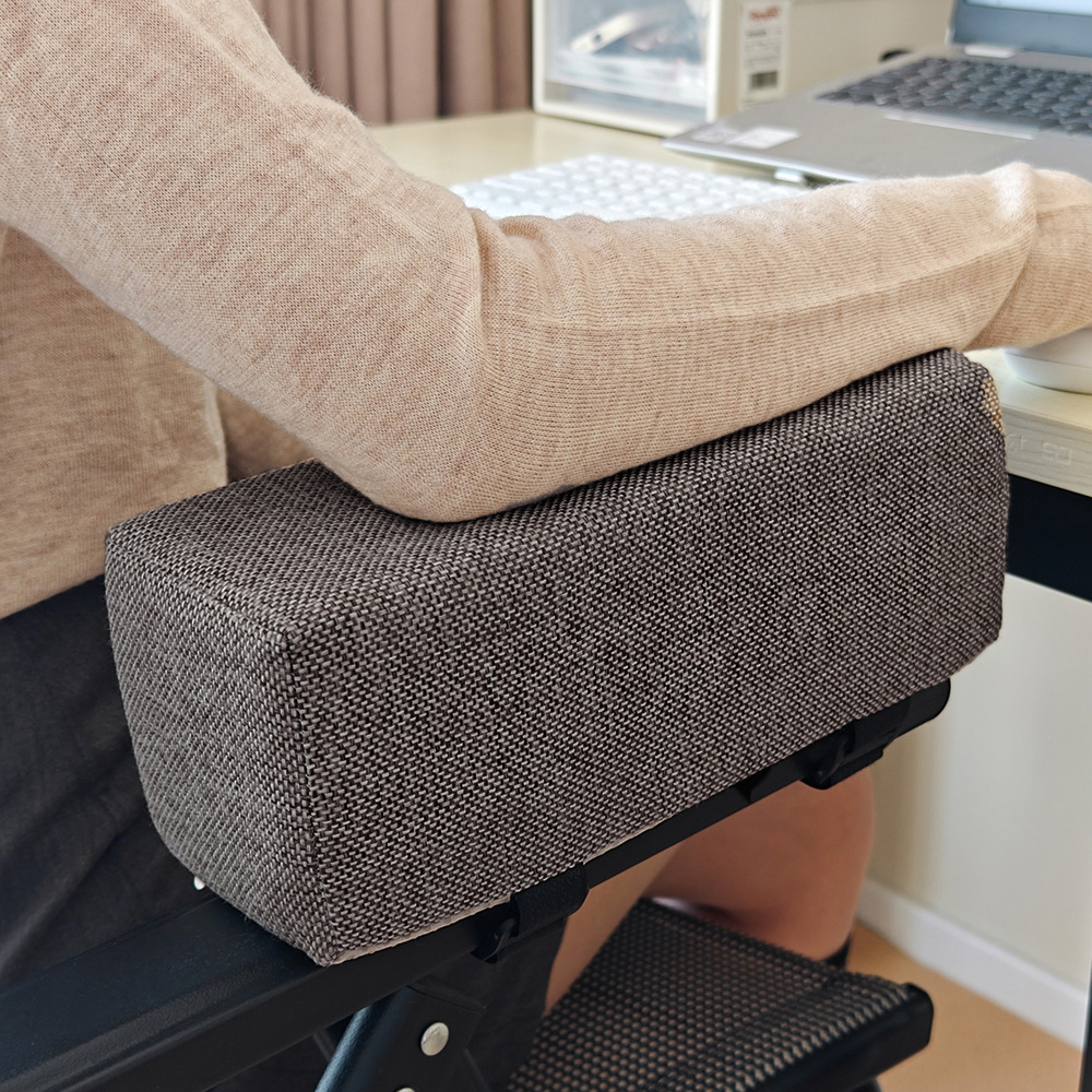 1pc armbågskuddar i bomullslinneskum, armstödsdynor, stöd för kontorsstol, armstöd, armstöd, armbågsavlastning: Mörkgrå / 40 x 40cm