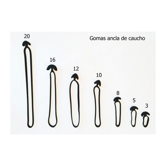 Goma ancla atado nº16 caucho EPDM. 150 unidades.