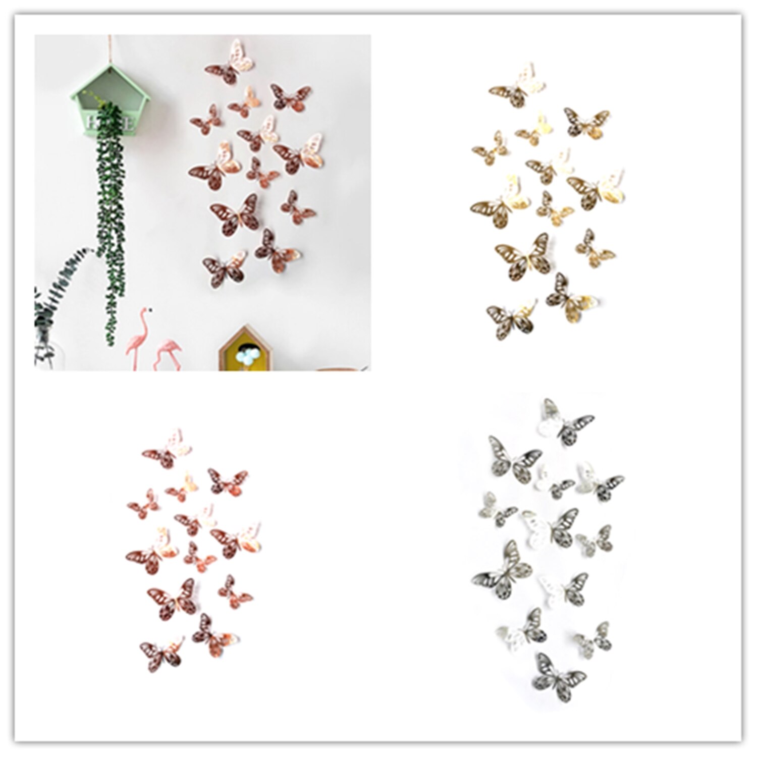 Aa 12 stk sommerfugle væg klistermærke klistermærker på væggen år hjem dekorationer 3d sommerfugl tapet til stuen