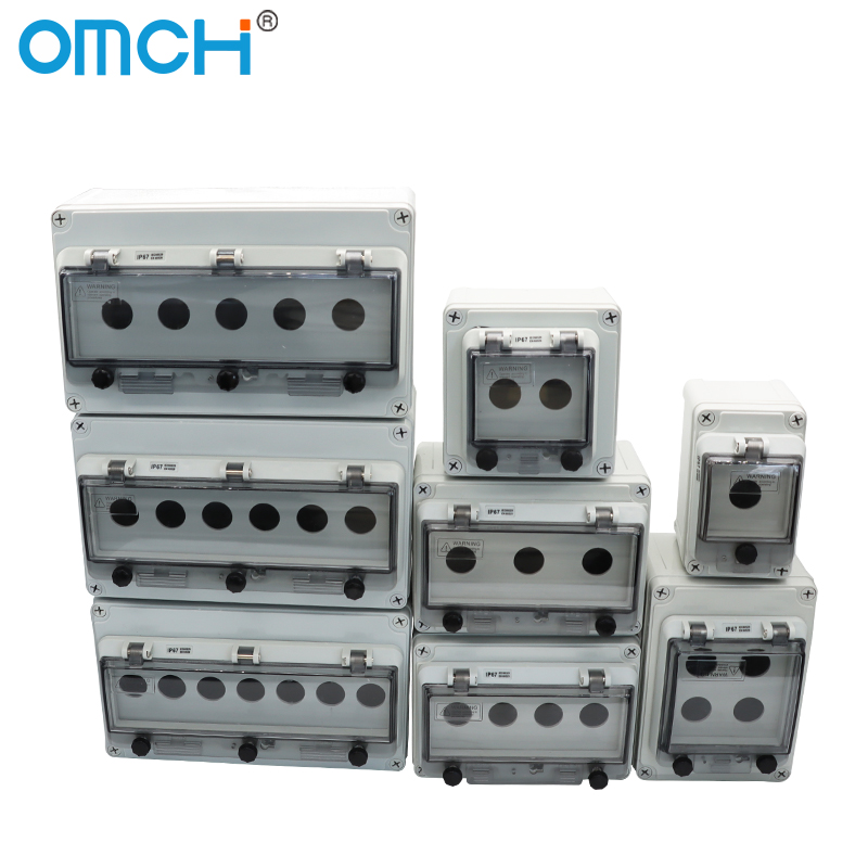 Emergency Stop Control Box Outdoor Button Switch Box With Protective Cover Waterproof Urgent Stop Button Control Box IP67