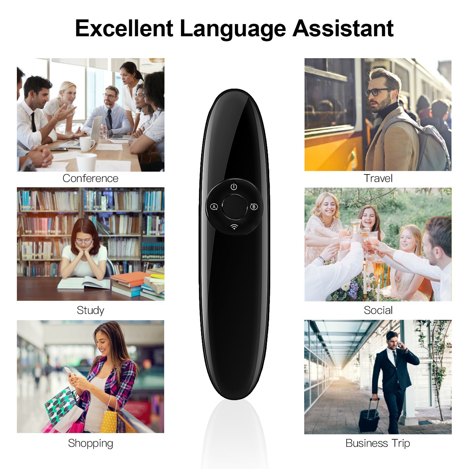 Portable Two-Way Translation 42 Languages Real Time Instant Voice Translator Device APP Support Repeat Translation for Learning