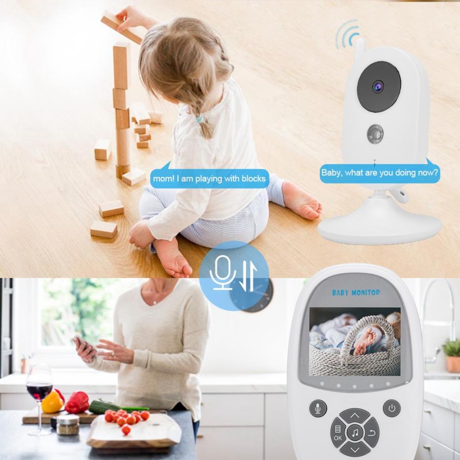 2.4inch LCD Wireless Baby Video Monitor with Night Vision Temperature Monitoring 100-240V
