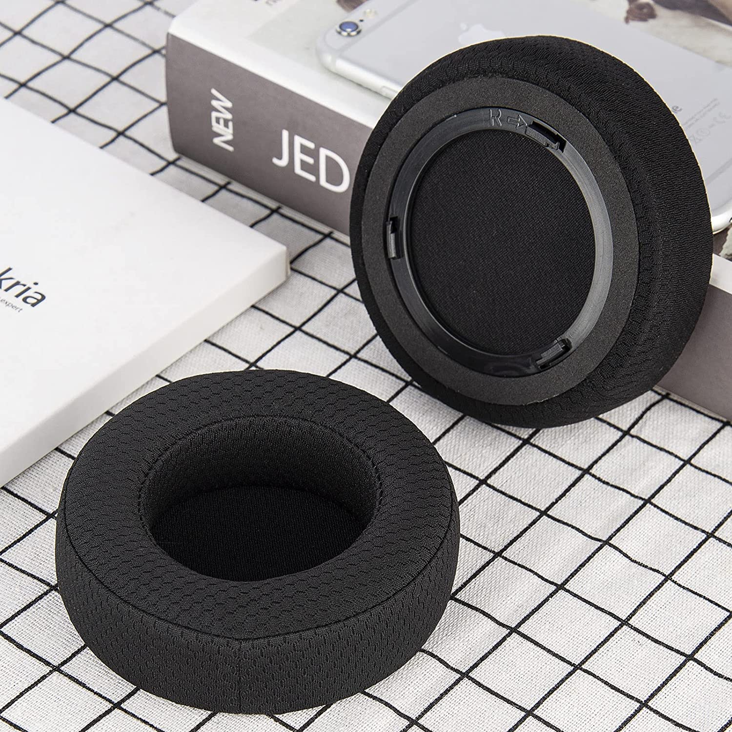 Comfort Mesh Fabric Replacement Ear Pads for Corsair Virtuoso RGB Wireless SE Headphones Ear Cushions, Headset Earpads, Ear Cup