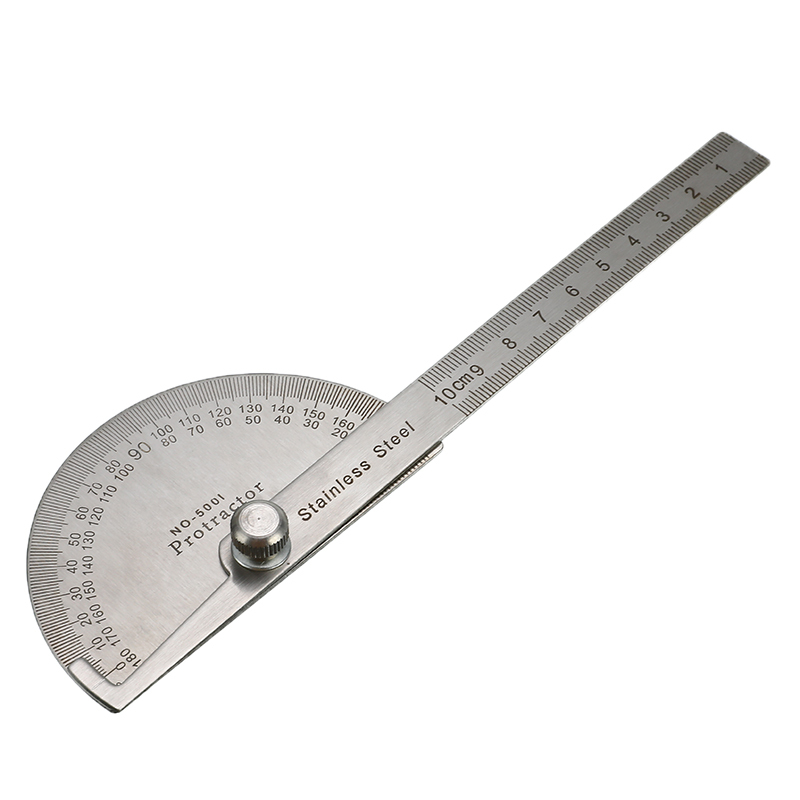 Edelstahl 180 ° Winkelmesser Winkel Finder Arm rotierend 10cm Messen Runde Kopf Allgemeine Werkzeug Handwerker Herrscher Goniometer Werkzeug