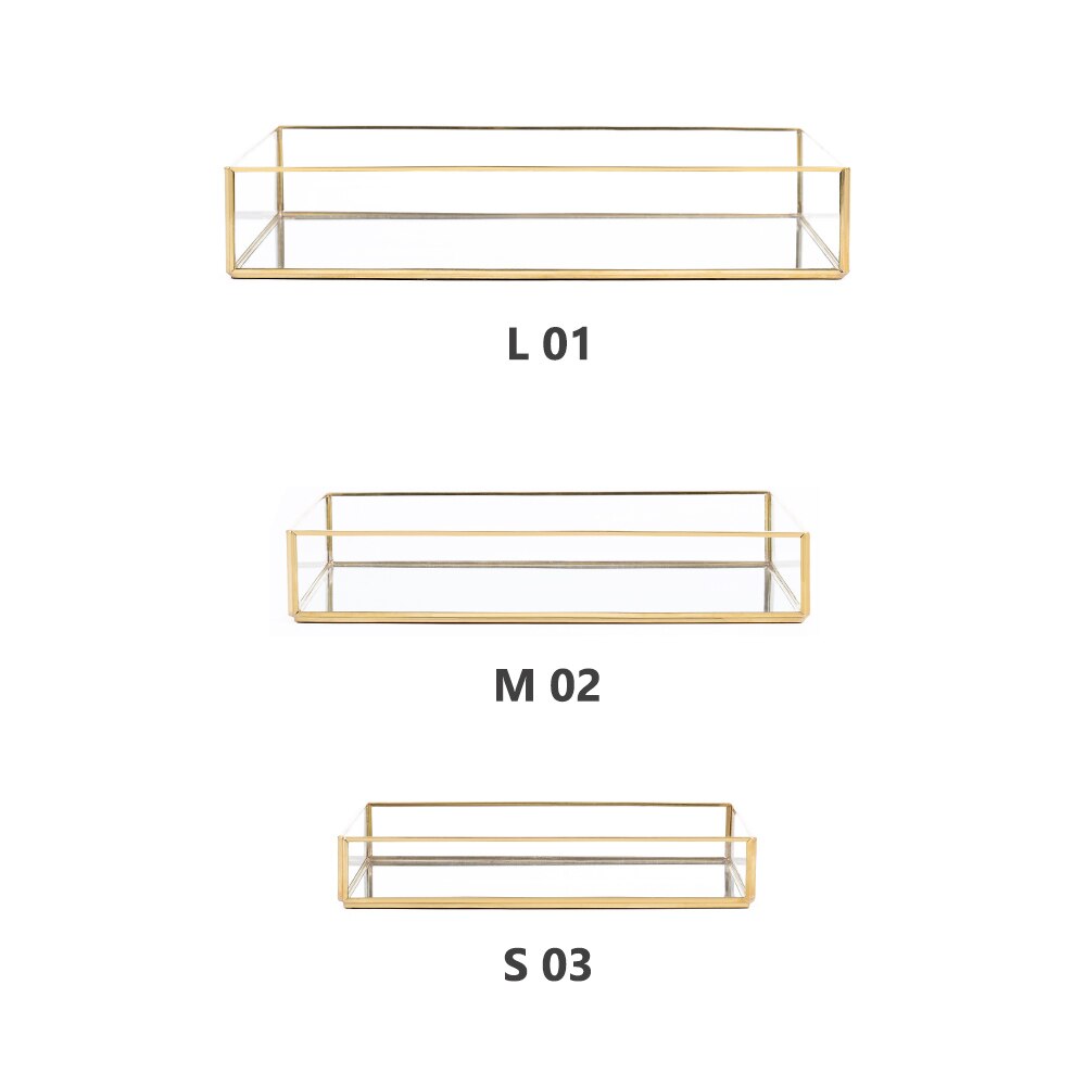 3 maten metalen glazen opbergdoos gouden sieraden display doorzichtige lade cosmetica display dozen decoratieve opberglade thuis organizer