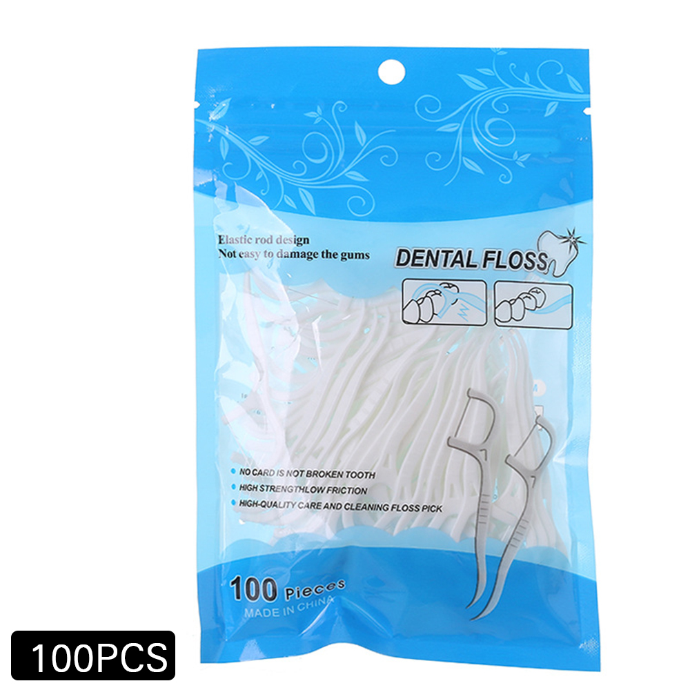 Disposable Flossers Sticks with Portable Travel Case Suitfor Family 50pcs/100pcs Mini Toothpick Box for Hotel Travel EIG88: 100pcs bagged