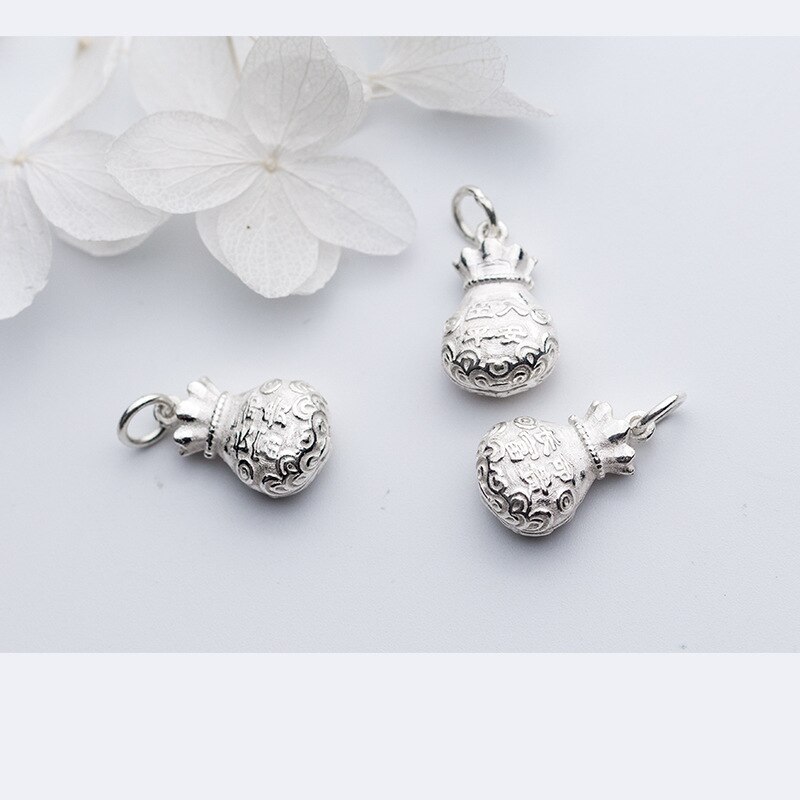 Uqbing Pure 925 Sterling Zilver Vreedzame Rijke Tas Hanger Bedels Voor Vrouwen Diy Sieraden Bevindingen Acessories