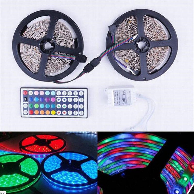 10M LED listwa oświetleniowa RGB 3528 600LED wodoodporne elastyczne światło listwa oświetleniowa z 44 kluczowym pilotem do sypialni boże narodzenie