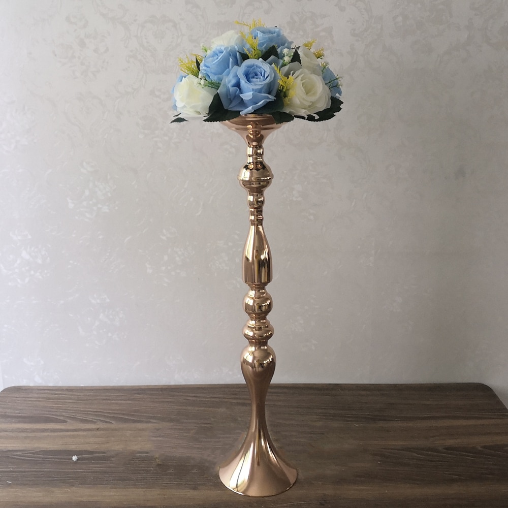 Candelabros IMUWEN de 60 CM/24 ", candelero de Metal, florero, mesa, centro de mesa, estante de flores para eventos, decoración de boda de plomo en el suelo