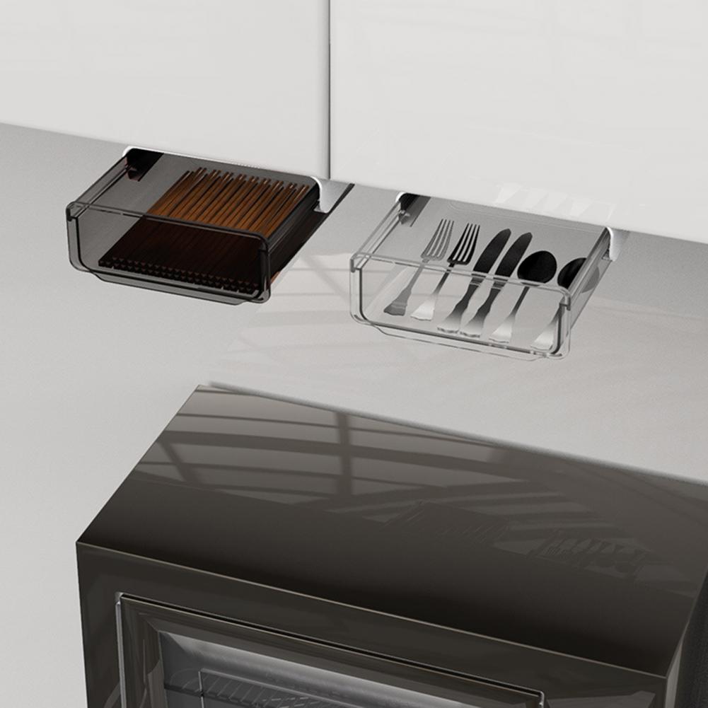 Drawer Style Under Desk Storage Box Self-adhesive Hidden Office Home Organizer