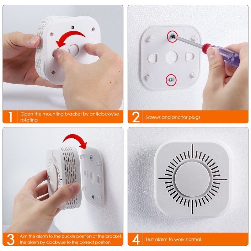 Independent Smoke Detector Sensor Fire Alarm Home Security System Firefighters Tuya WiFi/433mhz Smoke Alarm Fire Protection