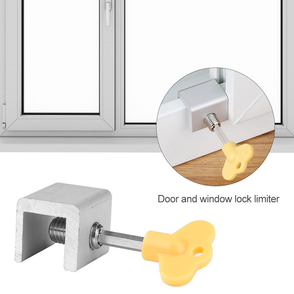 Window Security Key Lock Sliding Doors Windows Restrictor Child Safety Anti-theft Door Stopper Household Improvement Hardware