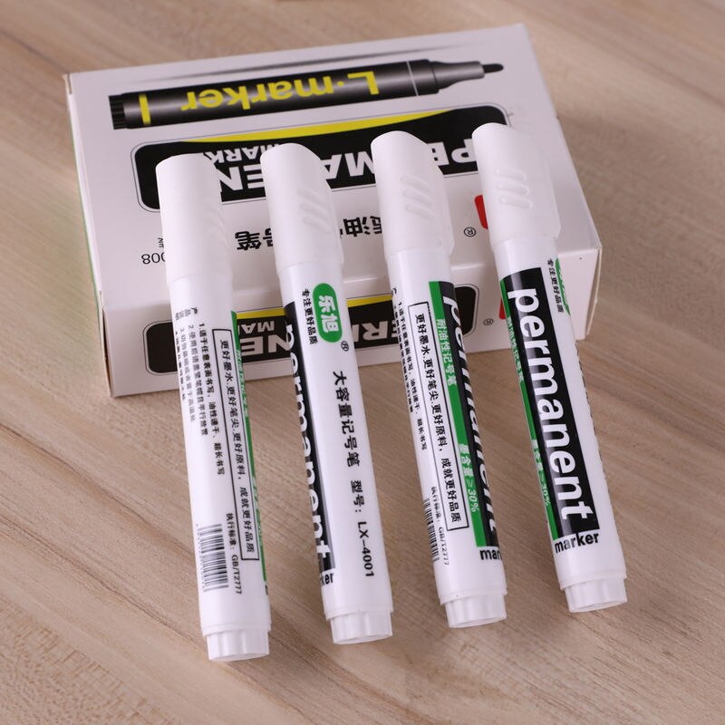 Marqueur blanc pour tableau blanc étanche, stylo marqueur blanc rechargeable, à tête épaisse, ne se décolore pas et à séchage rapide, grande capacité