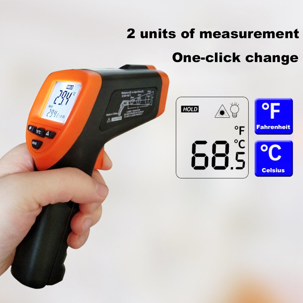 Portable Model 550 500ms 95% Response Handheld LCD Display Infrared Thermometer Non-Contact Temperature Pyrometer Tool