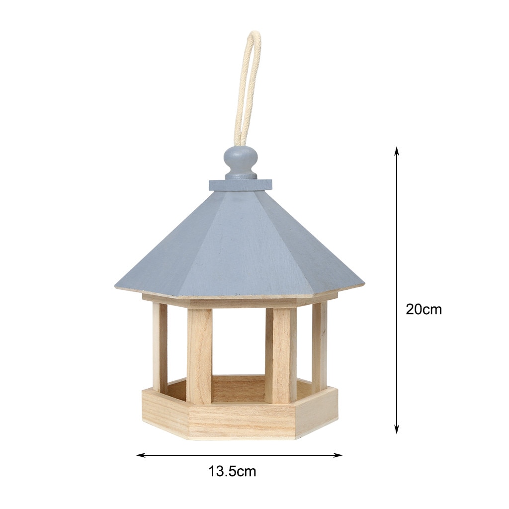 Panier en bois pour animaux de compagnie mangeoire pour oiseaux, décoration de jardin de pour cour hexagonale, suspension en forme de maison, mangeoire pour oiseaux offre spéciale