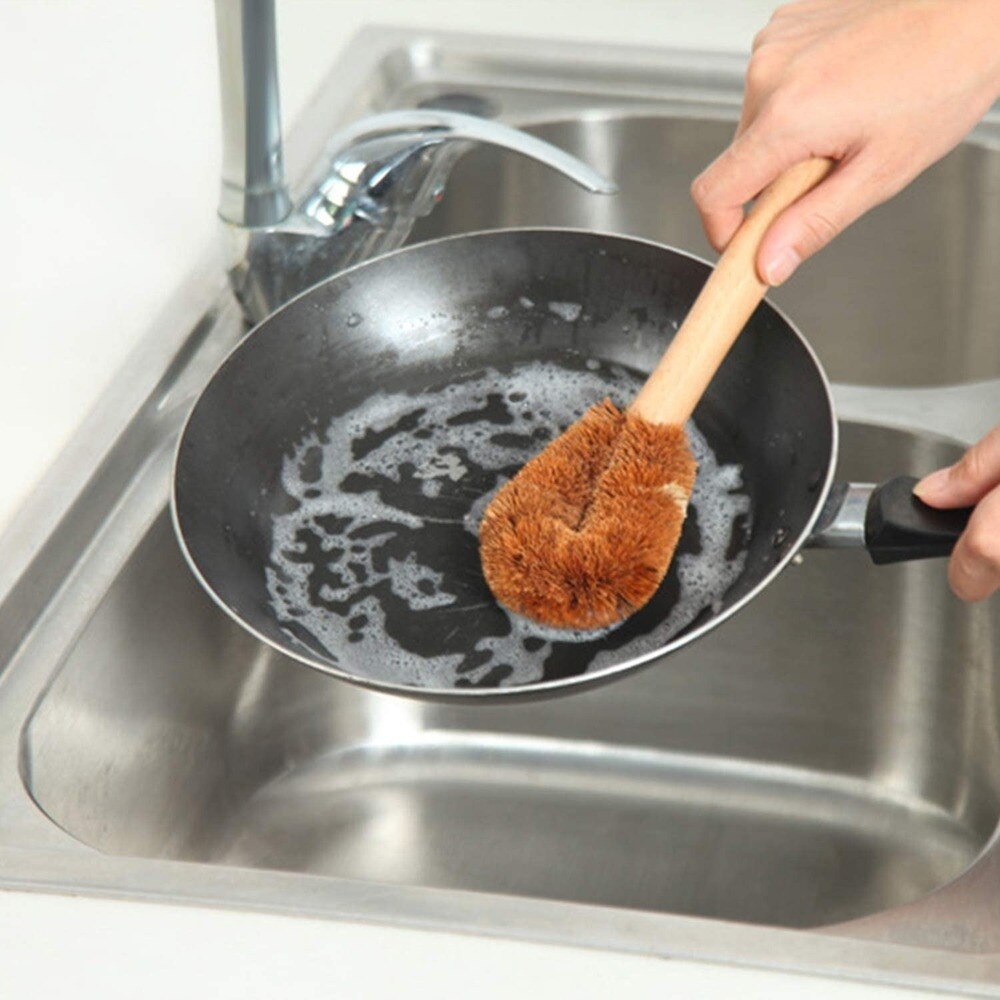 Natuurlijke houten afwasborstel, natuurlijke afwasborstelset voor groenteflessen, keuken, afwas, servies, wassen en schoonmaken