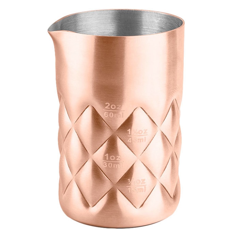 100ml 304 mittakuppi työkalut baarimitta cocktail jigger - metallitanko alkoholimitta kaatoputkella hopea/kupari