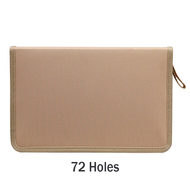 Estuche de tela para lápices de 36, 48 y 72 agujeros, estuche de tela para lápices, bolsa de lápices de Color sólido con cremallera, estuche de bolígrafo para bocetos, escolares para estudiantes