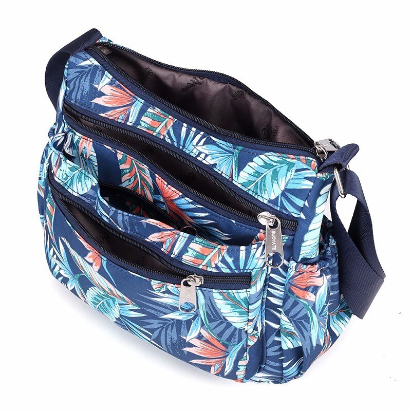 Imperméable à l'eau en Nylon femmes sacs de messager sac à main fourre-tout fleur bandoulière Bolsas embrayage voyage épaule Feminina Bolsos Mujer