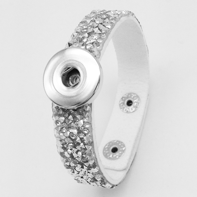 Koreaanse Fluwelen Kerst Crystal Drukknoop Armband GJ5733 (Fit 18Mm 20Mm Snaps) Bobosgirl