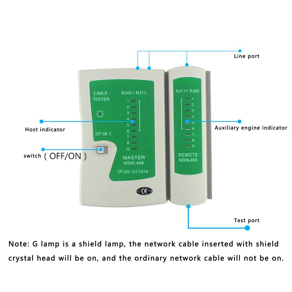 Netwerk Kabel Tester RJ45 RJ11 RJ12 CAT5 Utp Lan Kabel Tester Detector Remote Test Gereedschap Networking