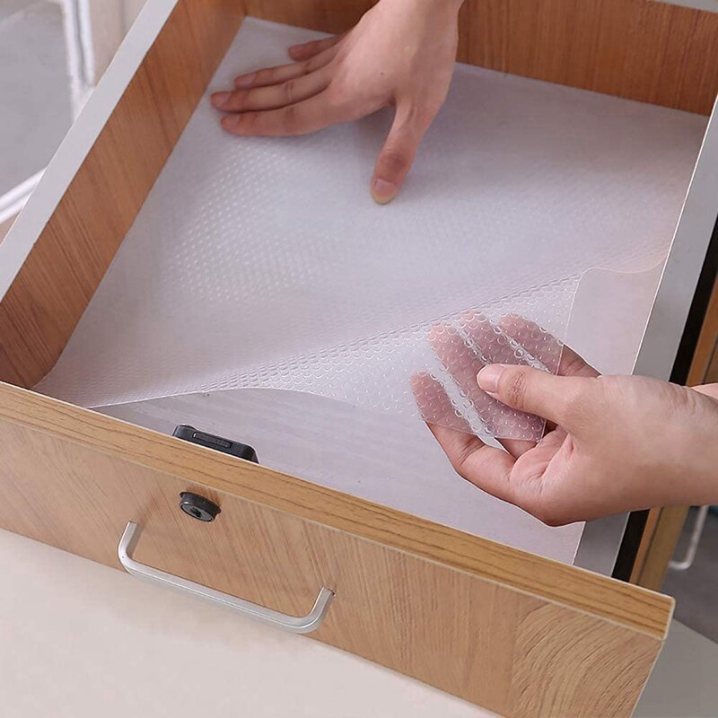 antidérapant eau, Poof étagère Liner armoire Liner tapis Durable pour cuisine étagère tiroir 17.7x177 pouces, clair