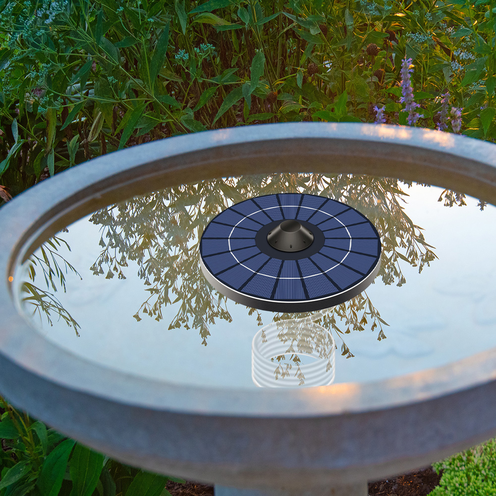 2.5W 6V Solar Powered Floating Fountain Pumps with Air Hose and Bubble Stone Bubble Oxygenator Powerful Solar Panel for Garden