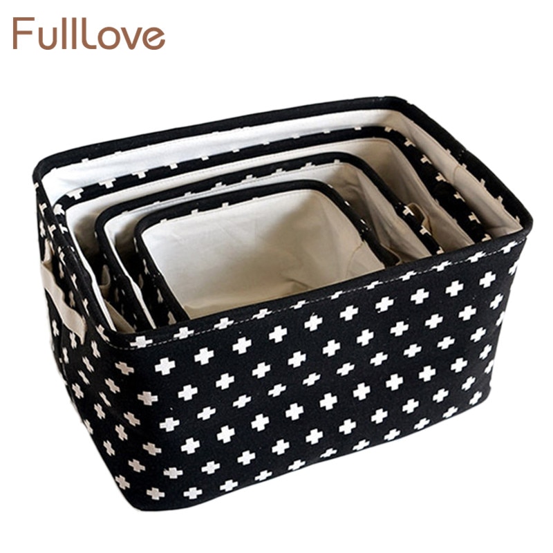 Panier de rangement pliable imprimé croix fulllove noir sml xl pour vêtements, papeterie, jouets, rangement et organisation de la maison