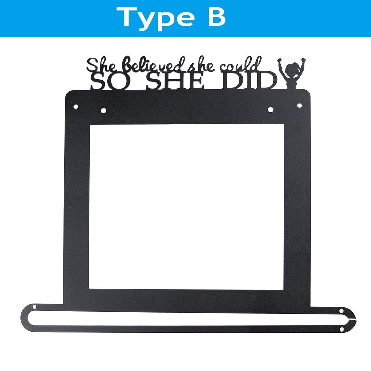 Holdbart stål medalje bøjle medalje holder display stativ løb svømme gymnastik maraton cykel sport medalje hjem dekoration: B