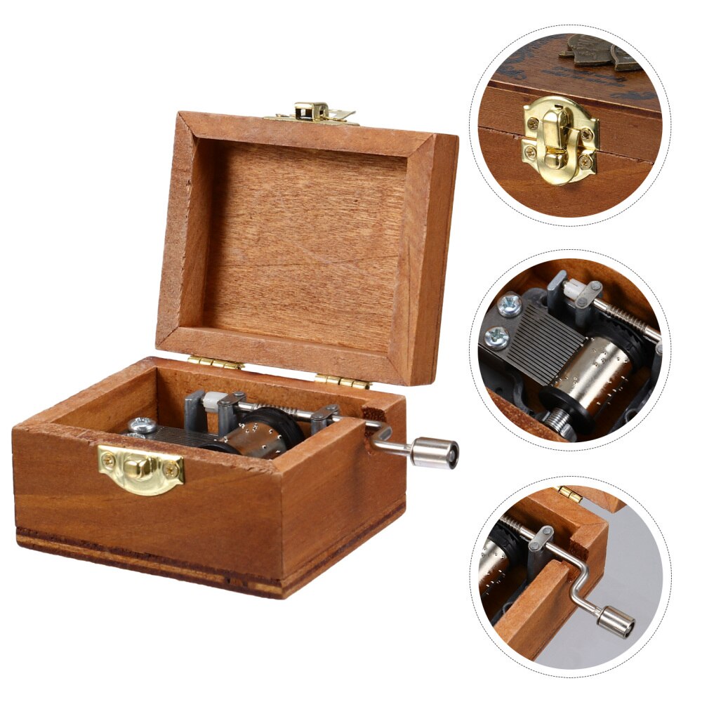1Pc Love Heart Valentine's Day Musical Box Hand Crank Music Box Mini Music Box