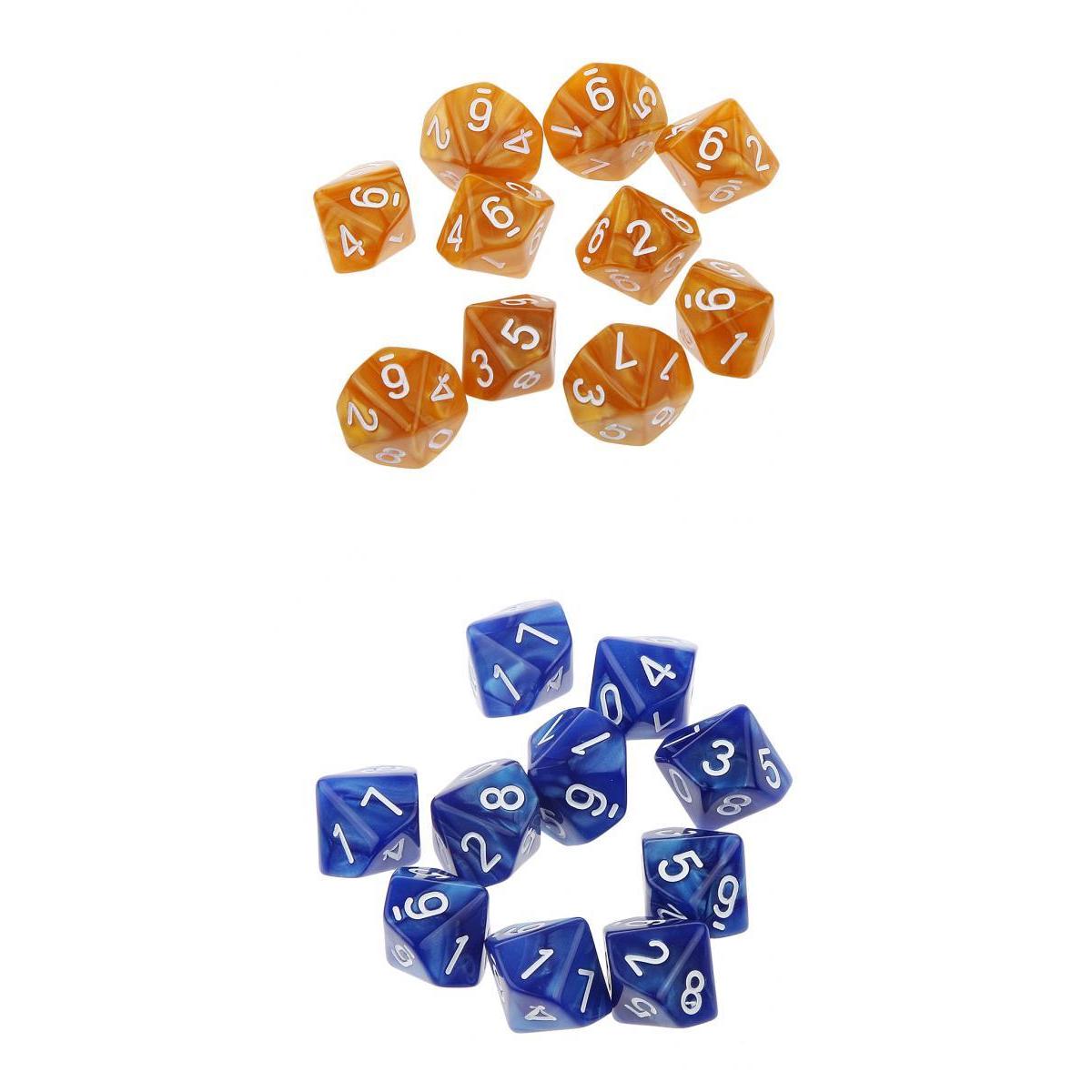 20 stuks  d10 acryl dobbelstenen 22mm tafelkaartspel rekwisieten voor