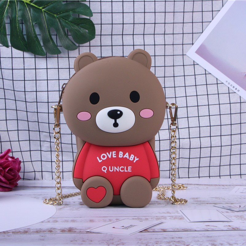 Q OOM Persoonlijkheid Cartoon Mode Siliconen Messenger Bag Mini Messenger Bag Dames Chain Purse Dames Schoudertas: 90238