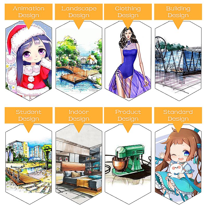 12/40/60/80 Art Markers Brush Pen Sketch Alcohol Based Markers Dual Head Manga Drawing Pens Art Supplies