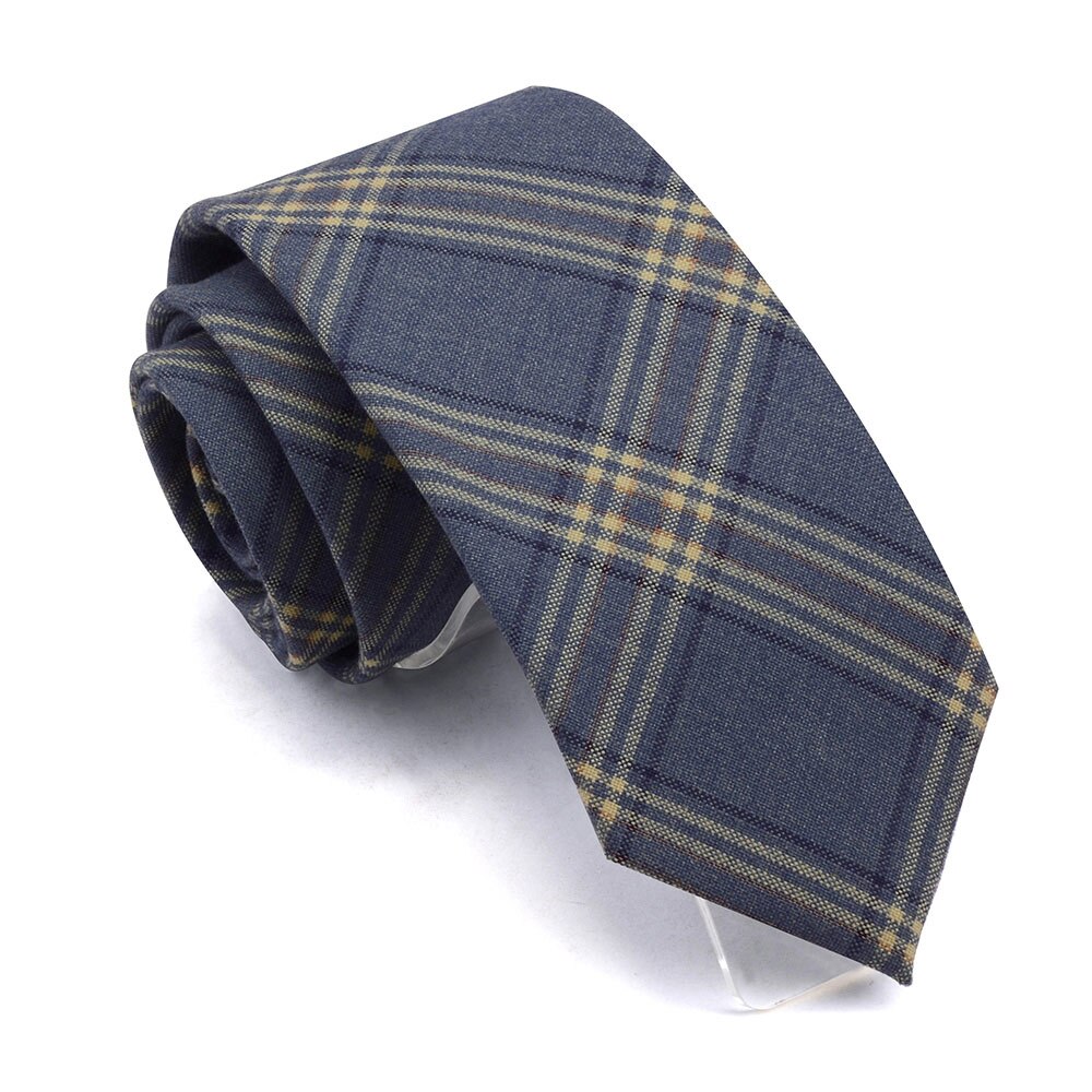 Gusleson slim slips 7cm plaid halsbånd til mænd tr jakkesæt materiale slips til bryllupsfest virksomhed rød grøn bomuld gravata: 02