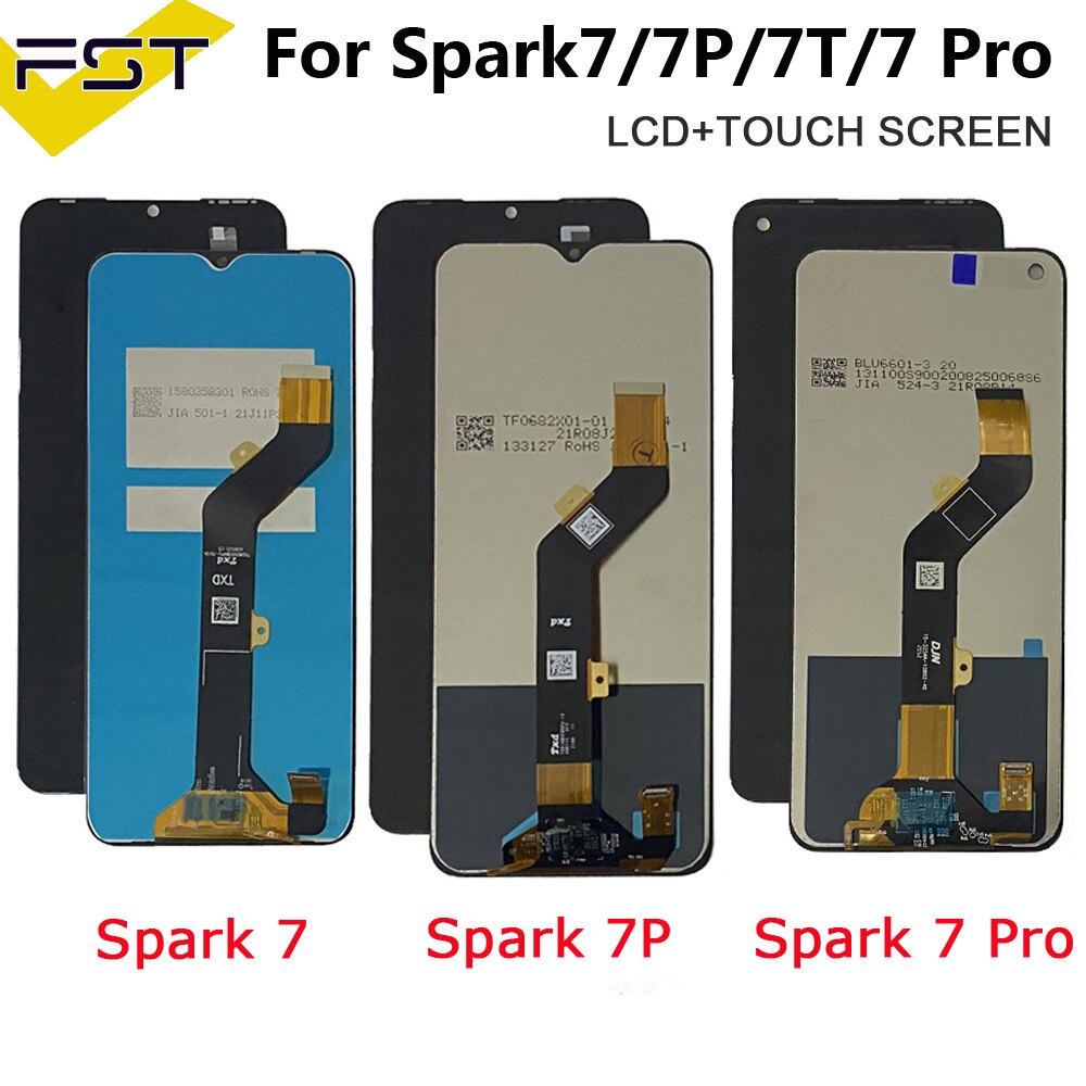 Pantalla táctil LCD Original para Tecno Spark 7, digitalizador de pantalla táctil para Tecno Spark 7 P, montaje LCD Spark 7T Spark 7 Pro