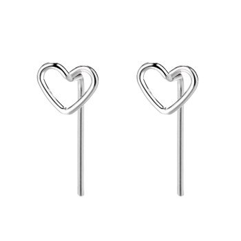 Best Sellers S925 Sterling Silver Simple Ins Love Ear Hook Female Sweet Girl Heart Hollow Heart-shaped Earrings for Women