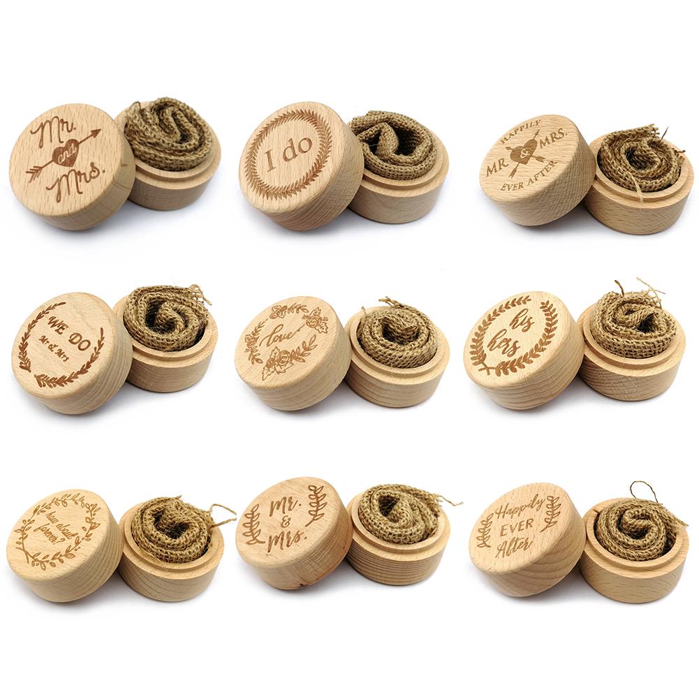 Wooden Engagement Ring Box Wood Engagement Wedding Ring Box Jewelry Display Storage Case for Wedding Ring