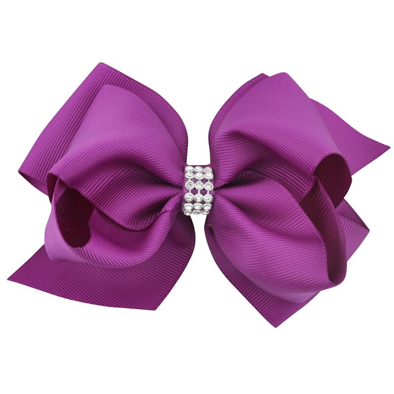 20 kleuren 6 inch meisjes luxe strass strik haarspeldjes kinderen grosgrain lint haarstrik haarspelden hoofddeksels haaraccessoires: Kleur 15