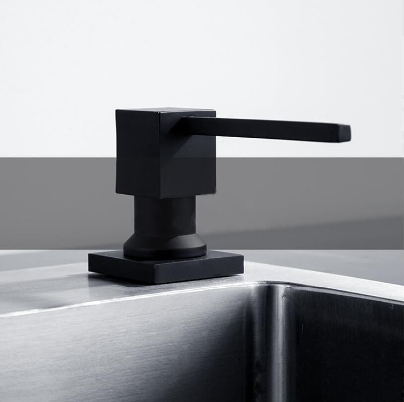304 rustfrit stål vask sort sæbedispenser abs flaske køkken brug håndvask tilbehør flydende påfyldning: Sort