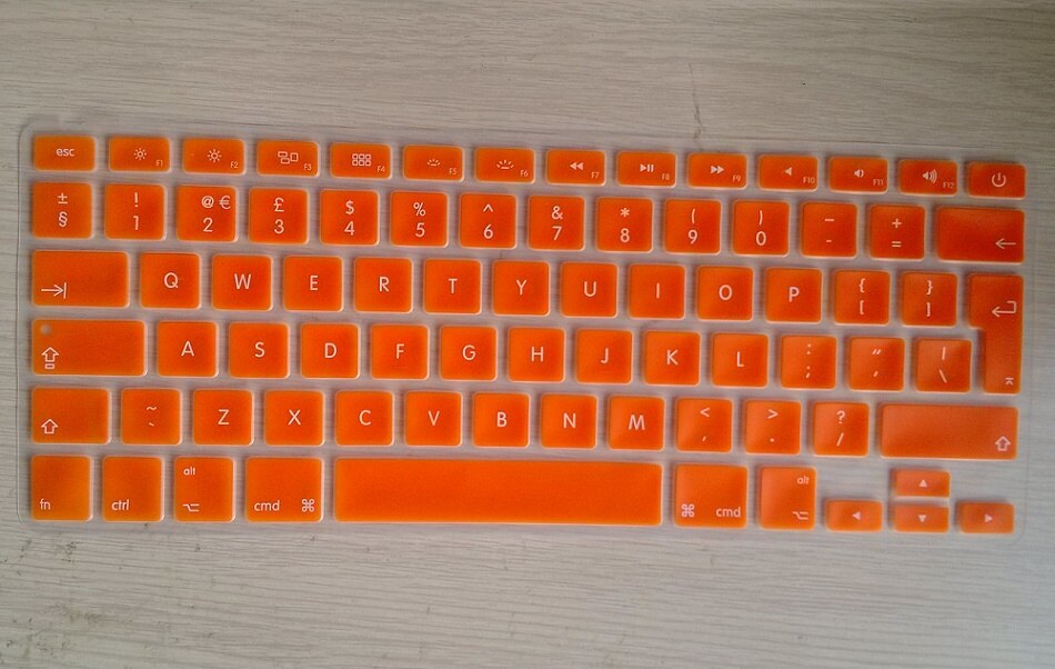 Voor imac siliconen laptop notebook beschermer euro eu engels computer toetsenbord cover voor macbook air pro retina 13 15: Oranje