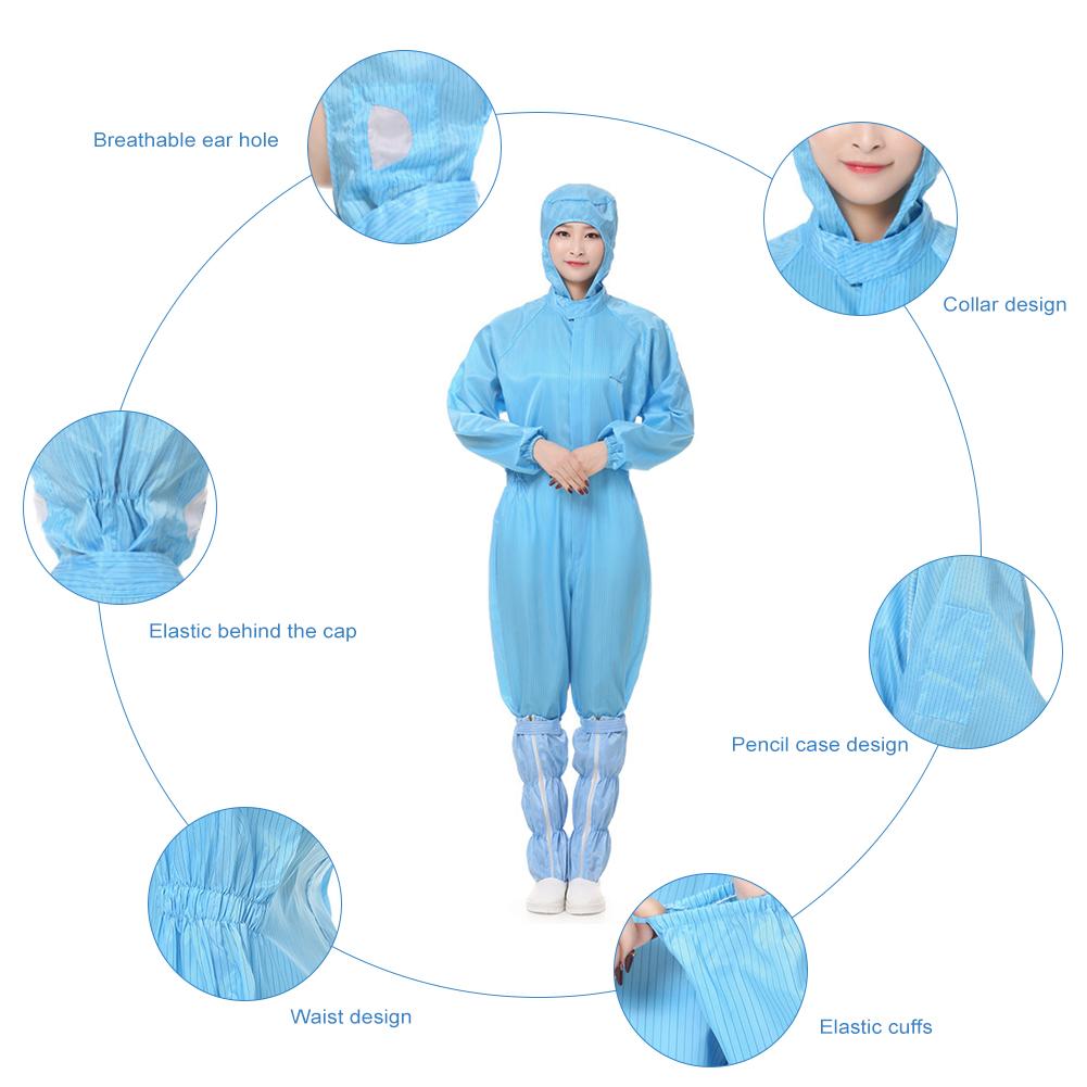 Hooded Coverall Anti-static Dustproof Work Suit Chemical Protective Clothing Isolation Oil-Resistant Unisex Protective Overall